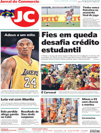 Capa do jornal Jornal do Commercio 27/01/2020