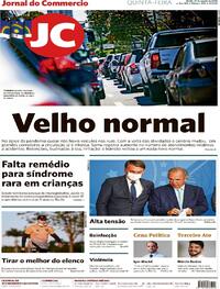 Capa do jornal Jornal do Commercio 27/08/2020