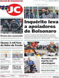 Capa do jornal Jornal do Commercio 28/05/2020
