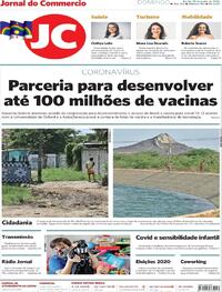Capa do jornal Jornal do Commercio 28/06/2020