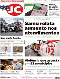 Capa do jornal Jornal do Commercio 28/10/2020