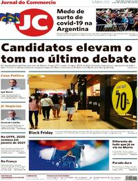 Capa do jornal Jornal do Commercio 28/11/2020