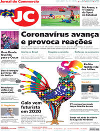 Capa do jornal Jornal do Commercio 29/01/2020