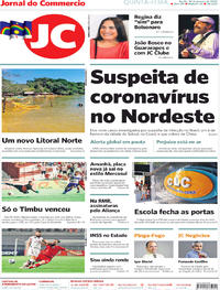 Capa do jornal Jornal do Commercio 30/01/2020
