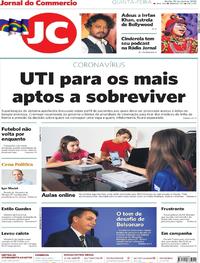 Capa do jornal Jornal do Commercio 30/04/2020
