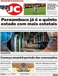 Capa do jornal Jornal do Commercio 30/08/2020