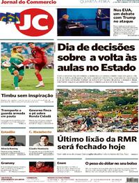 Capa do jornal Jornal do Commercio 30/09/2020
