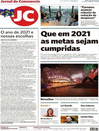 Capa do jornal Jornal do Commercio 01/01/2021