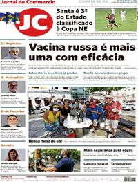 Capa do jornal Jornal do Commercio 03/02/2021