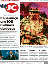 Capa do jornal Jornal do Commercio 08/01/2021