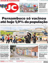 Capa do jornal Jornal do Commercio 08/02/2021