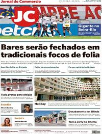 Capa do jornal Jornal do Commercio 11/02/2021