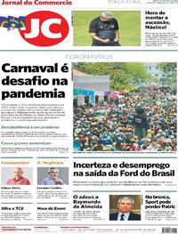 Capa do jornal Jornal do Commercio 12/01/2021