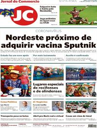 Capa do jornal Jornal do Commercio 12/03/2021