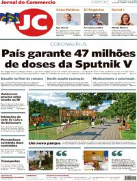 Capa do jornal Jornal do Commercio 13/03/2021