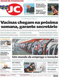 Capa do jornal Jornal do Commercio 14/01/2021