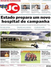 Capa do jornal Jornal do Commercio 15/02/2021