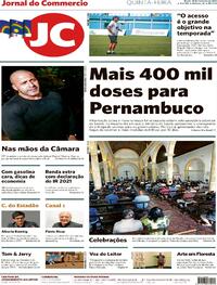 Capa do jornal Jornal do Commercio 18/02/2021