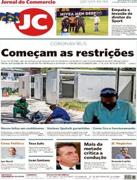 Capa do jornal Jornal do Commercio 18/03/2021