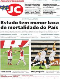 Capa do jornal Jornal do Commercio 19/04/2021
