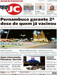 Capa do jornal Jornal do Commercio 20/02/2021
