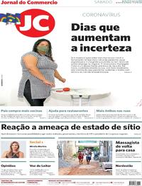 Capa do jornal Jornal do Commercio 20/03/2021
