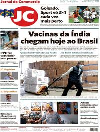 Capa do jornal Jornal do Commercio 22/01/2021