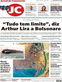 Capa do jornal Jornal do Commercio 25/03/2021