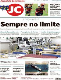 Capa do jornal Jornal do Commercio 29/03/2021
