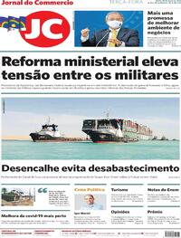 Capa do jornal Jornal do Commercio 30/03/2021