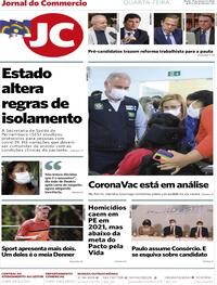 Capa do jornal Jornal do Commercio 19/01/2022