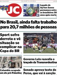 Capa do jornal Jornal do Commercio 01/05/2024