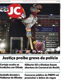 Capa do jornal Jornal do Commercio 08/02/2024