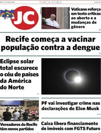 Capa do jornal Jornal do Commercio 09/04/2024