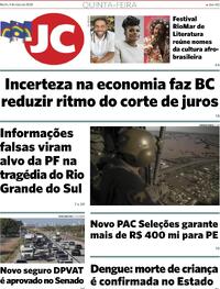 Capa do jornal Jornal do Commercio 09/05/2024