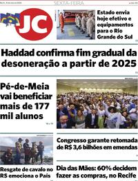 Capa do jornal Jornal do Commercio 10/05/2024