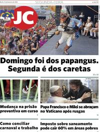 Capa do jornal Jornal do Commercio 12/02/2024