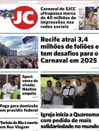 Capa do jornal Jornal do Commercio 15/02/2024