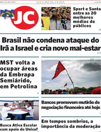 Capa do jornal Jornal do Commercio 15/04/2024