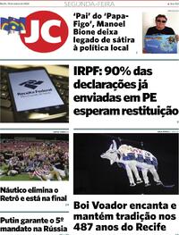Capa do jornal Jornal do Commercio 18/03/2024