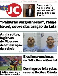 Capa do jornal Jornal do Commercio 19/02/2024