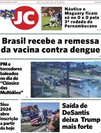 Capa do jornal Jornal do Commercio 22/01/2024