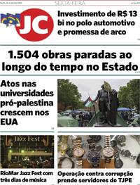 Capa do jornal Jornal do Commercio 26/04/2024