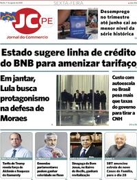 Capa do jornal Jornal do Commercio 01/08/2025
