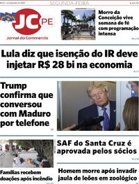 Capa do jornal Jornal do Commercio 01/12/2025