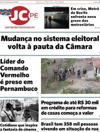 Capa do jornal Jornal do Commercio 03/11/2025