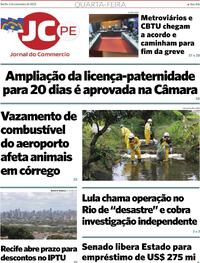 Capa do jornal Jornal do Commercio 05/11/2025