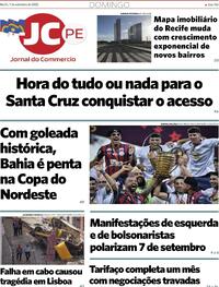 Capa do jornal Jornal do Commercio 07/09/2025