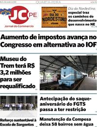 Capa do jornal Jornal do Commercio 08/10/2025