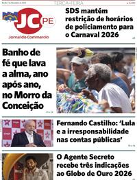 Capa do jornal Jornal do Commercio 09/12/2025